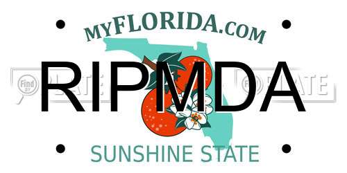 RIPMDA Florida License Plate