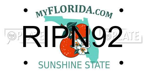 RIPN92 Florida License Plate
