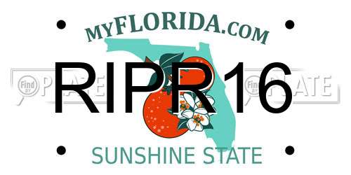 RIPR16 Florida License Plate