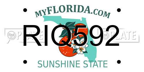 RIQ592 Florida License Plate
