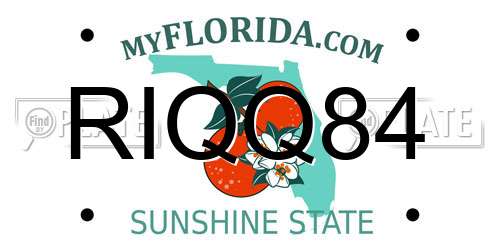 RIQQ84 Florida License Plate