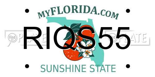 RIQS55 Florida License Plate