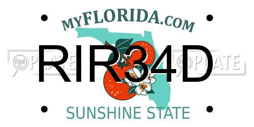RIR34D Florida License Plate