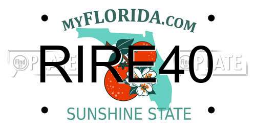 RIRE40 Florida License Plate