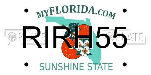 RIRH55 Florida License Plate