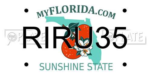RIRU35 Florida License Plate