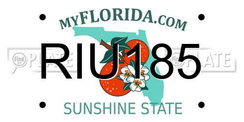 RIU185 Florida License Plate