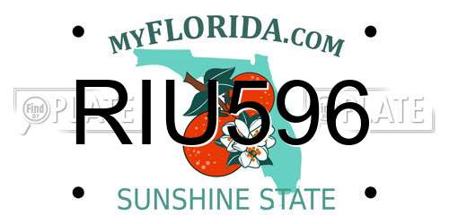 RIU596 Florida License Plate