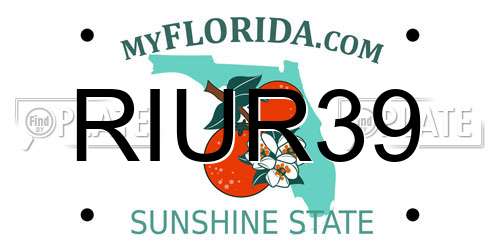 RIUR39 Florida License Plate
