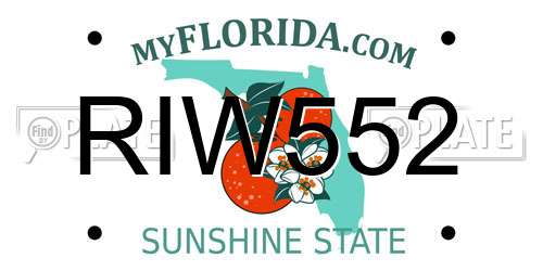 RIW552 Florida License Plate