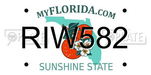 RIW582 Florida License Plate