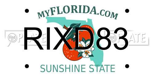 RIXD83 Florida License Plate
