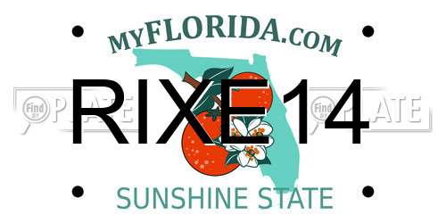 RIXE14 Florida License Plate