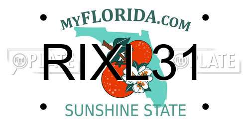 RIXL31 Florida License Plate