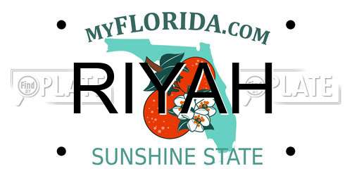 RIYAH Florida License Plate