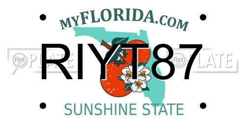 RIYT87 Florida License Plate