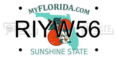 RIYW56 Florida License Plate