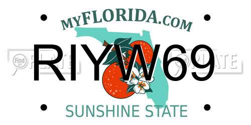 RIYW69 Florida License Plate