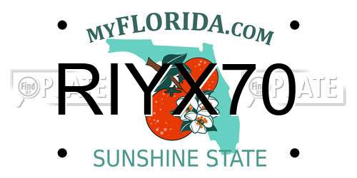RIYX70 Florida License Plate