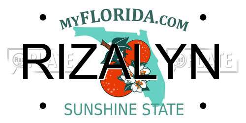 RIZALYN Florida License Plate