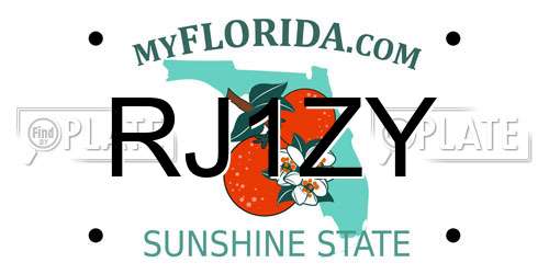 RJ1ZY Florida License Plate