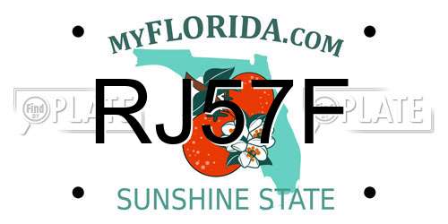 RJ57F Florida License Plate