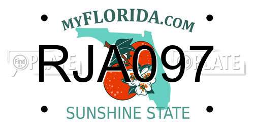 RJA097 Florida License Plate