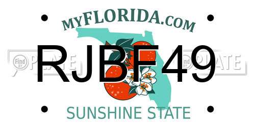 RJBF49 Florida License Plate