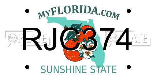 RJC374 Florida License Plate
