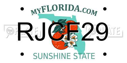RJCF29 Florida License Plate