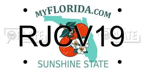 RJCV19 Florida License Plate