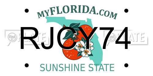 RJCY74 Florida License Plate