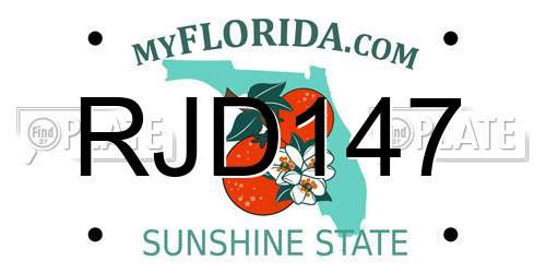RJD147 Florida License Plate