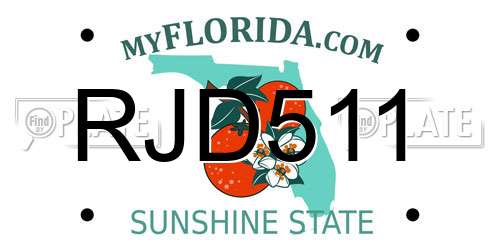 RJD511 Florida License Plate