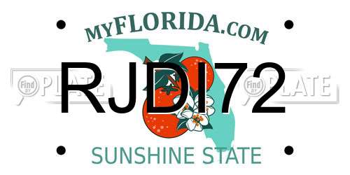 RJDI72 Florida License Plate