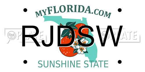RJDSW Florida License Plate