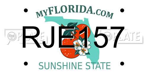 RJE157 Florida License Plate