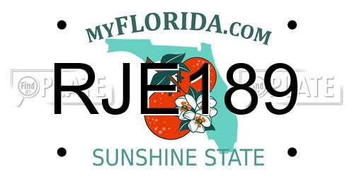 RJE189 Florida License Plate