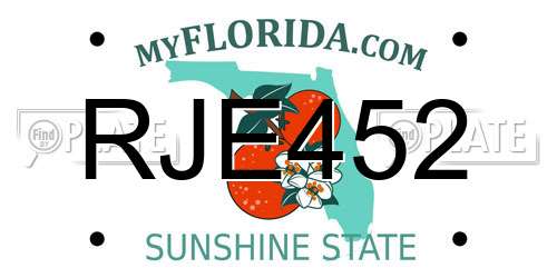RJE452 Florida License Plate