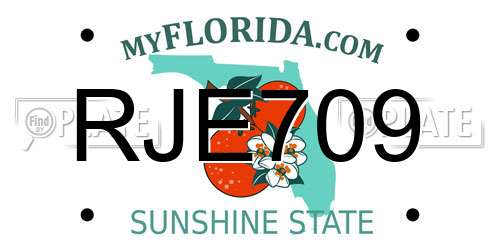 RJE709 Florida License Plate