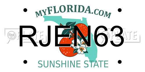 RJEN63 Florida License Plate