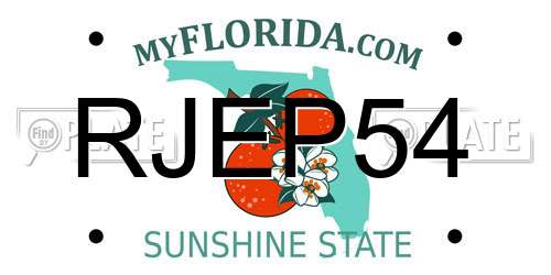 RJEP54 Florida License Plate