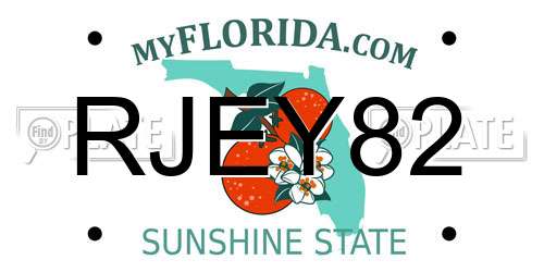 RJEY82 Florida License Plate
