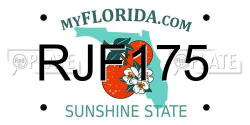 RJF175 Florida License Plate