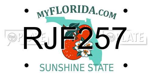 RJF257 Florida License Plate