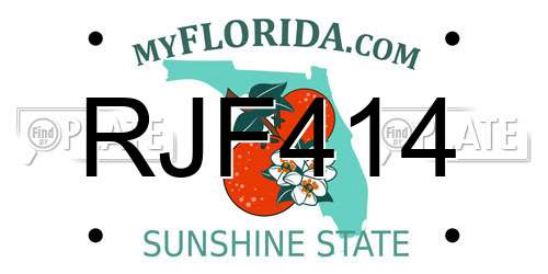 RJF414 Florida License Plate