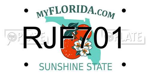 RJF701 Florida License Plate