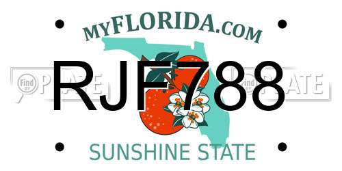 RJF788 Florida License Plate