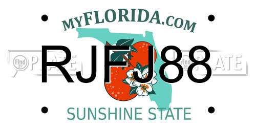 RJFJ88 Florida License Plate
