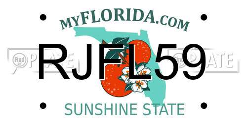 RJFL59 Florida License Plate